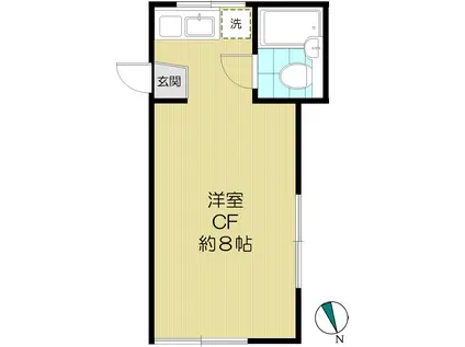 グルービーハイツ(ワンルーム/1階)の間取り写真