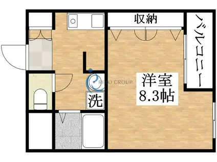 ラシーヌ喜連(1K/6階)の間取り写真