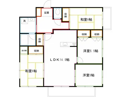 井の頭アルカディア(4LDK/2階)の間取り写真
