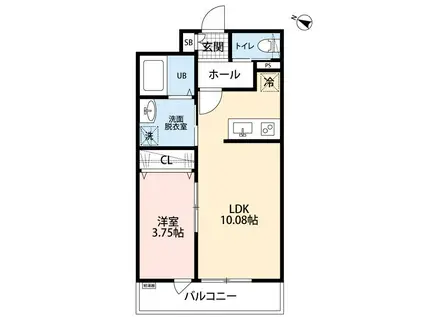 リーブルファイン指扇(1LDK/2階)の間取り写真