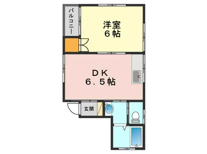 木村コーポ(1DK/2階)の間取り写真