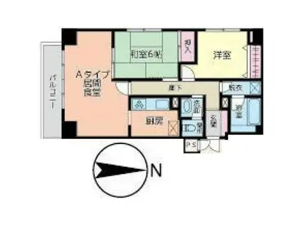 都町レジデンス(2LDK/4階)の間取り写真