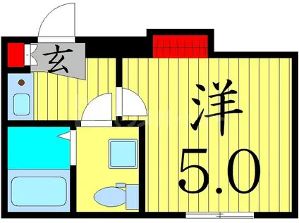 エクセルフォルム五反野(1K/2階)の間取り写真