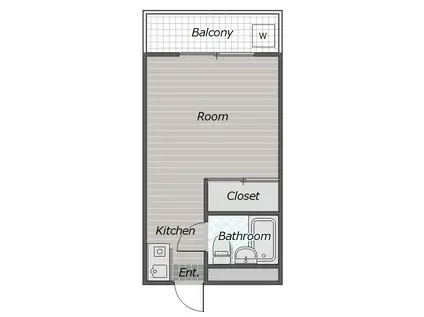 アヴァンセ弁天(1K/2階)の間取り写真