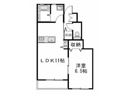 アルファ・陵南 103(1LDK/1階)の間取り写真