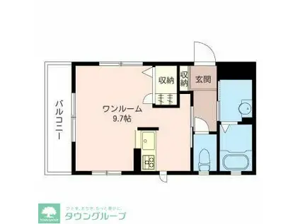 リッツ高田(ワンルーム/3階)の間取り写真