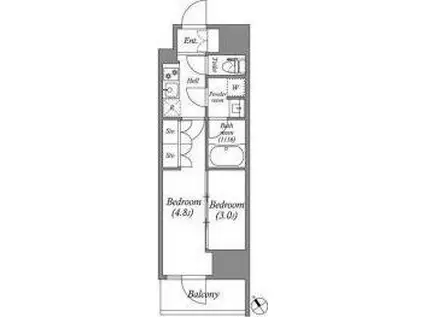 ACPレジデンス西巣鴨(2K/6階)の間取り写真