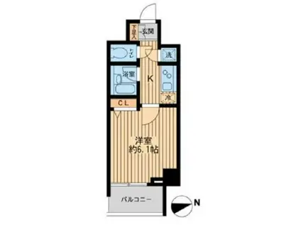 HF早稲田レジデンスII(1K/9階)の間取り写真