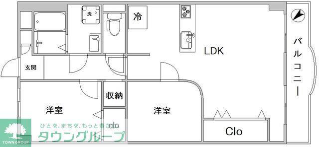 グリーンシティあざみ野(2LDK/1階)の間取り写真
