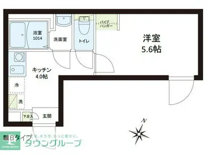 アパーテルエルウェーブ(1K/3階)の間取り写真
