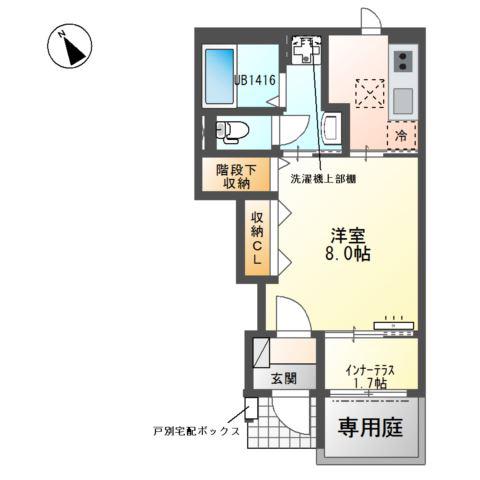 NEOリバティ(1K/1階)の間取り写真