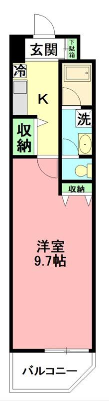 横浜元町ガーデン16(1K/1階)の間取り写真
