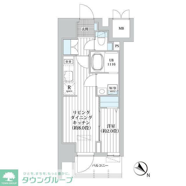 オーパスホームズ南行徳(1LDK/11階)の間取り写真