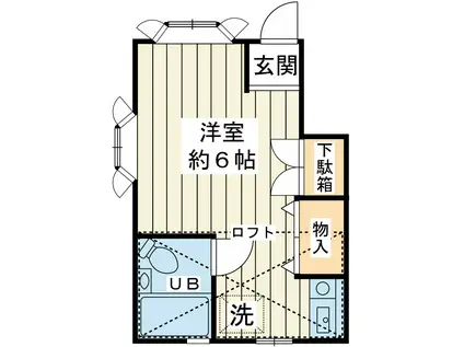 ローズアパートB棟(ワンルーム/1階)の間取り写真