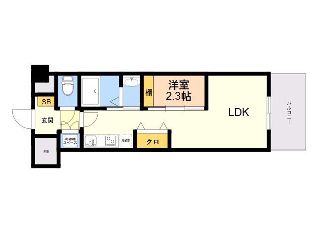 ZIP春日公園(1LDK/4階)の間取り写真