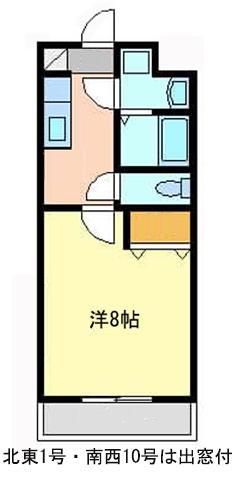 エレンシア(1K/5階)の間取り写真
