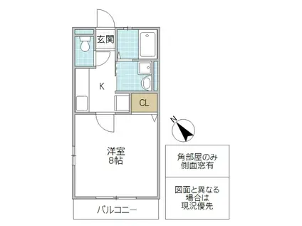 プレミール(1K/1階)の間取り写真