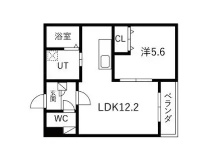 インフィニティ松陰(1LDK/2階)の間取り写真