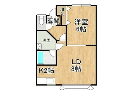 グレースハイム(1LDK/1階)の間取り写真