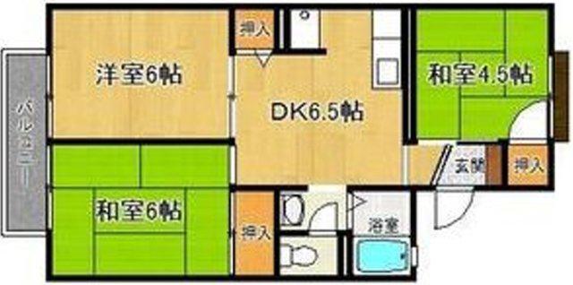 プレジール三木(3DK/2階)の間取り写真
