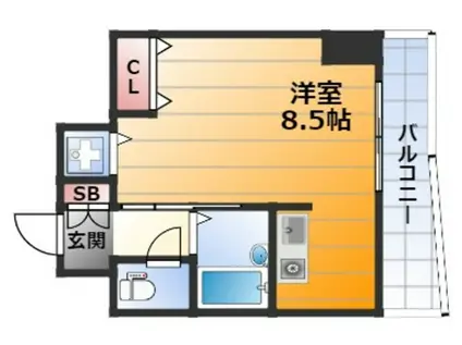 ノルデンハイム新大阪(ワンルーム/3階)の間取り写真