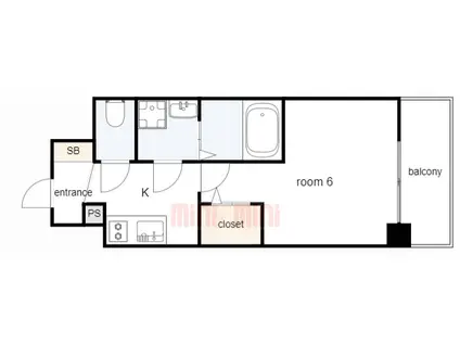 エスリード神戸大倉山ヒルズ(1K/8階)の間取り写真