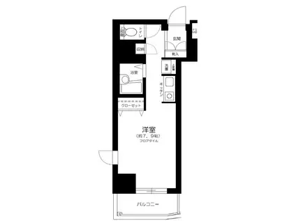 エスコート麻布十番(1K/11階)の間取り写真