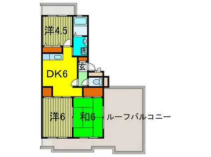 ディアコート鷺沼(3DK/4階)の間取り写真