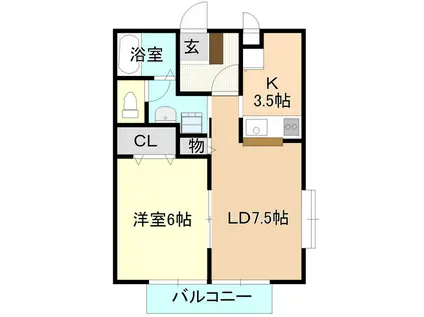 サンセールハイツ(1LDK/1階)の間取り写真