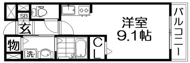 ポポラーレ(ワンルーム/1階)の間取り写真