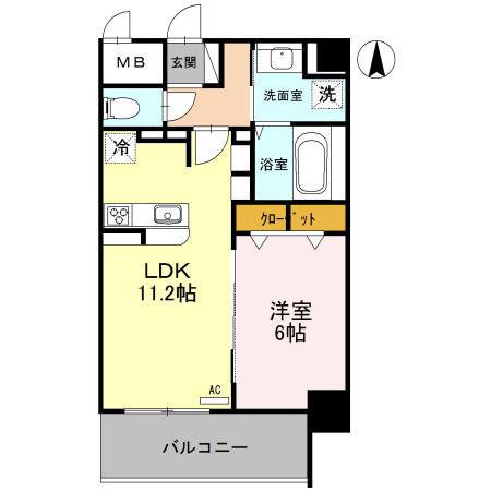 THE MED(1LDK/4階)の間取り写真