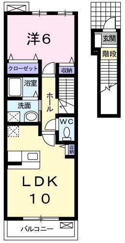 メゾン・シャルマン(1LDK/2階)の間取り写真