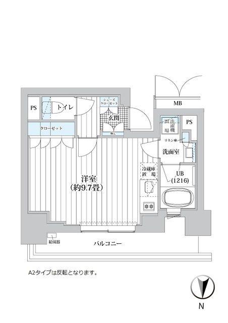 ライオンズフォーシア清澄白河(ワンルーム/3階)の間取り写真
