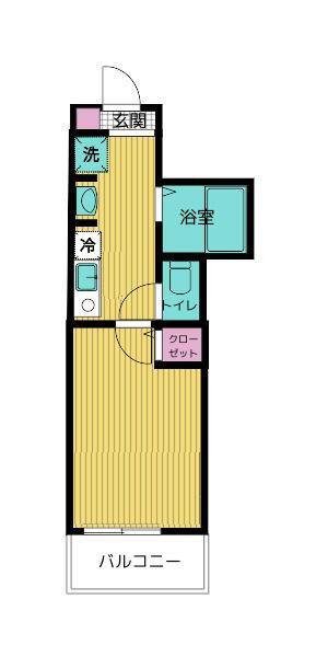 カルムプレイス東小岩(1K/3階)の間取り写真