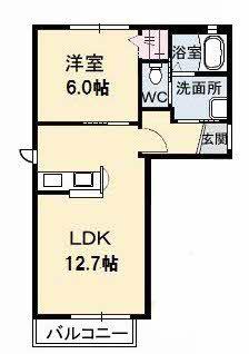 シャーメゾンひまわりB棟(1LDK/1階)の間取り写真