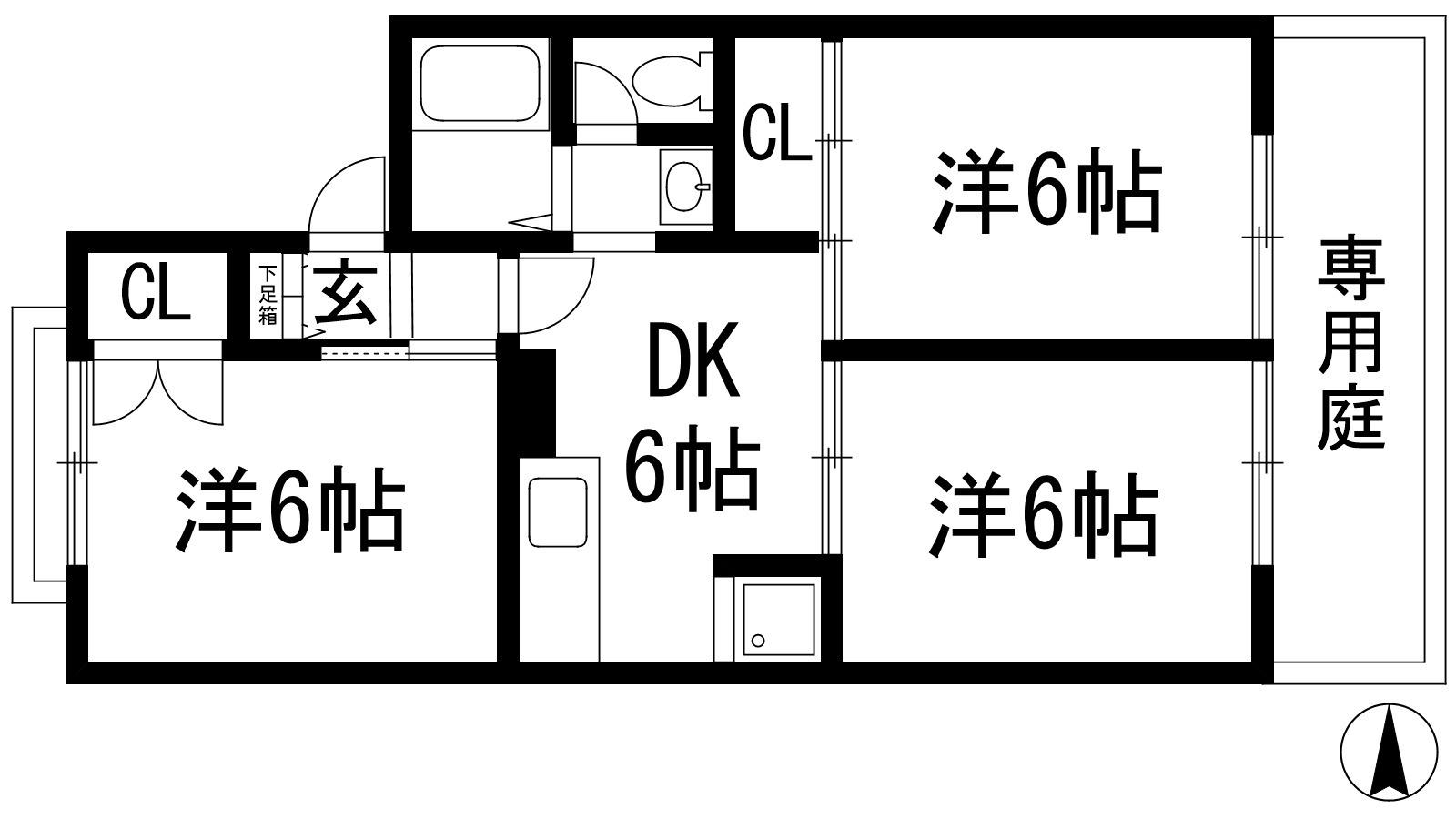 パークアヴェニュー(3DK/2階)の間取り写真