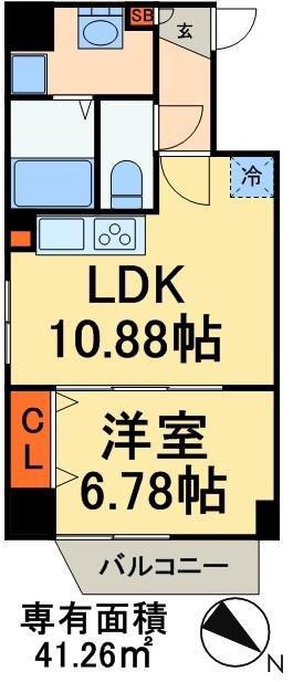 PINE WELLS(1LDK/5階)の間取り写真