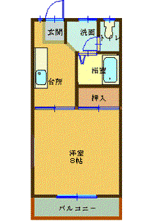 ラプラス十日町(1K/2階)の間取り写真