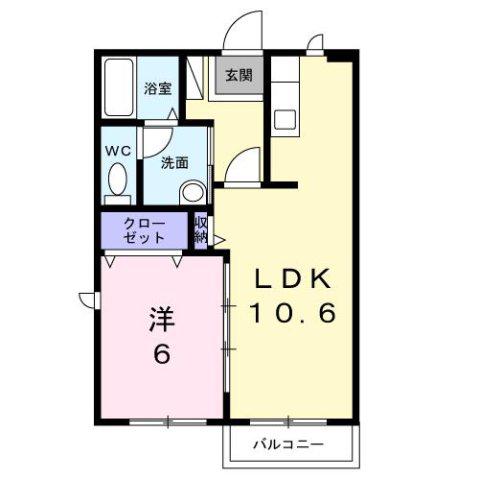 メゾン ド・フルール(1LDK/2階)の間取り写真