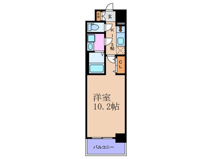 エスリード福島第5(1K/2階)の間取り写真