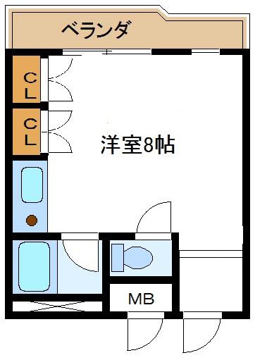 シャローム山城(ワンルーム/3階)の間取り写真