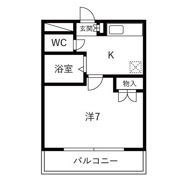 コモード・カルム河原町(1K/3階)の間取り写真