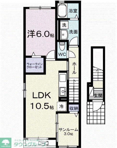 クルール イースト(1LDK/2階)の間取り写真