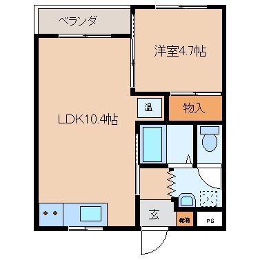 スプリンググローブ(1LDK/3階)の間取り写真