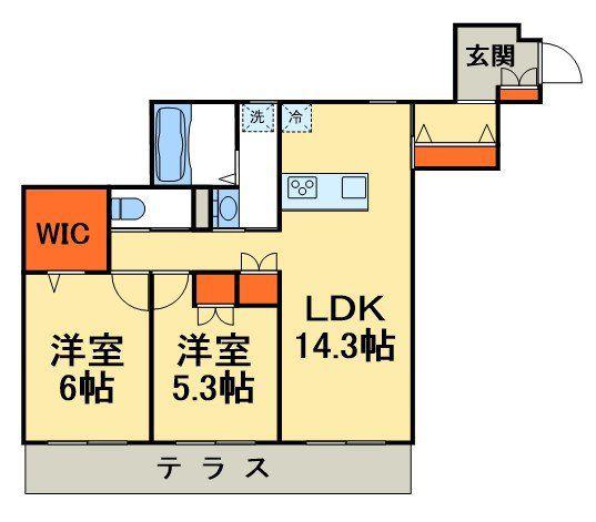 KASHIWA PLACE(2LDK/1階)の間取り写真