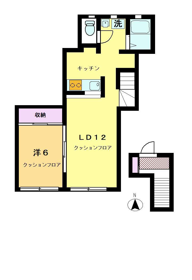 GRAND DUC 浜田山(1LDK/2階)の間取り写真