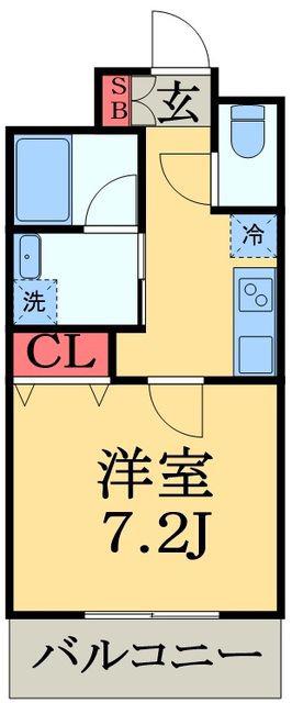 ディアコート勝田台(1K/1階)の間取り写真