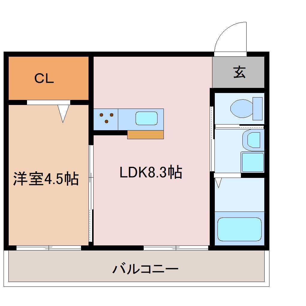 ラ・ターナ本千葉(1LDK/1階)の間取り写真
