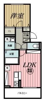 D-ROOM穴川2丁目(1LDK/2階)の間取り写真