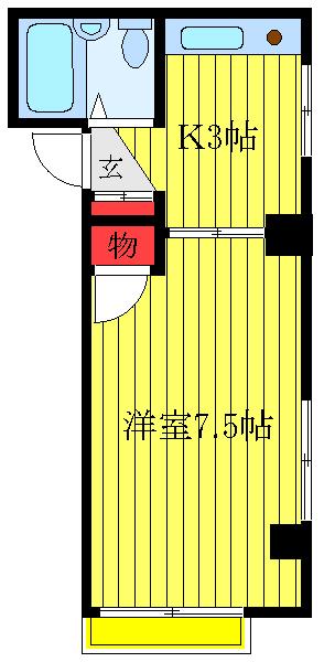 ドミールジュネス(1K/3階)の間取り写真